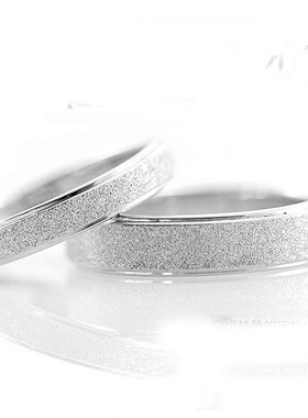 磨砂纯银饰品情侣戒指