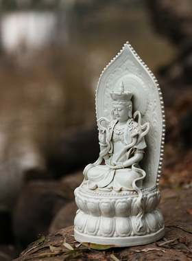 有余美器 宋代观音造像 莲花观音摆件 景德镇手工陶瓷