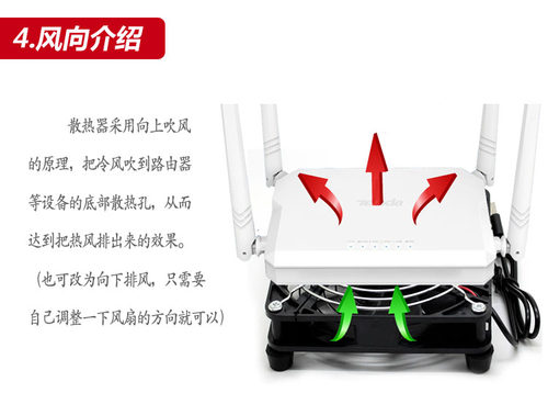 适用于小米/华为路由器机顶盒宽带猫 散热架USB静音桌面散热风扇 - 图2