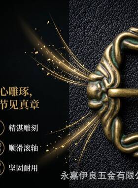 厂家直供复古花纹针扣22mm鞋扣金属日字扣古铜色服饰箱包调节