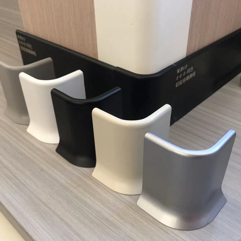 铝合金踢脚线阳角R角6公分地脚线铝底座款U型L型小圆弧转角卡扣式 - 图2