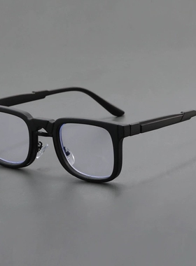 德国小众方形男黑框防蓝光太阳镜