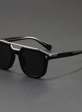 复古蓝绿磨砂方形框防紫外线墨镜