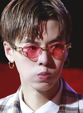 欧美嘻哈复古墨镜男款潮流个性演出街拍眼镜高级感椭圆形太阳镜女