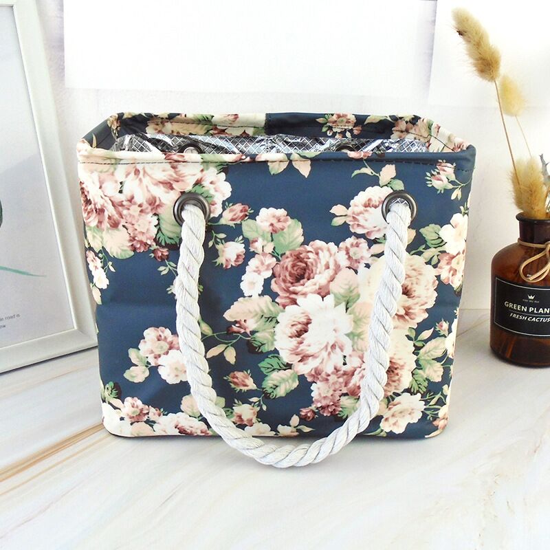 日韩时尚手提防水洗漱包大容量旅行网眼沐浴篮折叠收纳包男女同款 - 图0