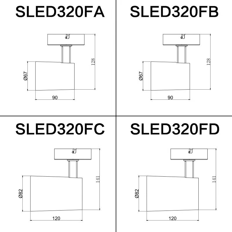 雷士SLED320FC 320FD 24/30W LED吸顶明装射灯天花免开孔服装店铺,淘宝优惠券,粉丝福利购,淘宝优惠卷