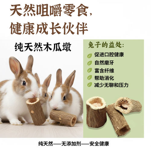 磨牙木瓜墩兔子龙猫荷兰猪零食烘干木瓜树墩磨牙棒鹦鹉鸟磨嘴玩具 - 图0
