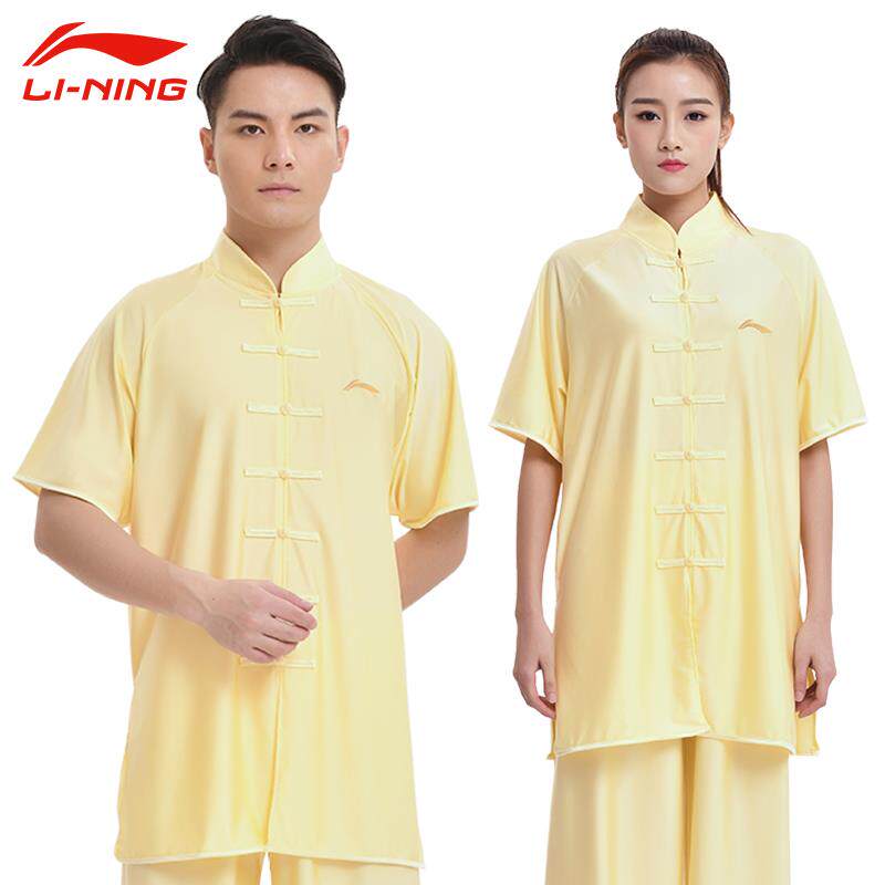 李宁太极服男春夏季短袖太极拳服练功服女武术训练