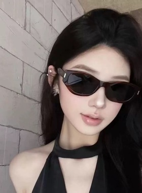 白色墨镜白色边框可可镜豹纹猫眼墨镜女款2025新款高级感太阳眼镜