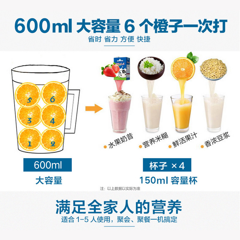 美的炸果汁迷你自动家用小型果汁机 美的博佑榨汁机