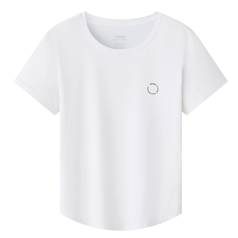 Jeep Xtreme Performance 户外高端女士短袖T恤衫白月光显瘦上衣 - 图3