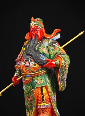 关公摆件实木雕工艺品家居装饰玄关隔断摆设关羽二爷关圣帝君神像