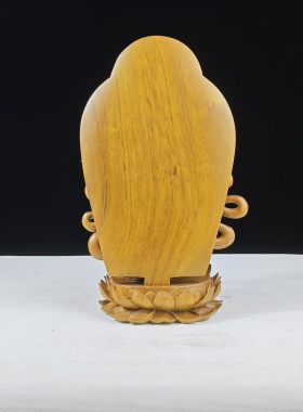 现货1尊黄金楠木雕文殊菩萨家居玄关装饰实木手工雕清漆高端定制