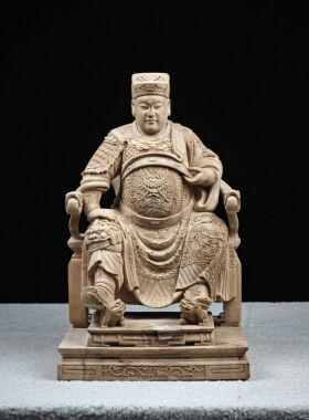 五府王爷千岁吴池朱范李王木雕神像摆件家居玄关装饰实木手工雕刻