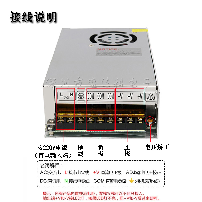 AC220v转DC18V10A广告牌开关电源 18伏180瓦开关电源LED工业电源-图0