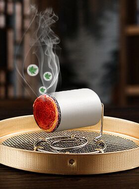 加厚艾灸盒纯铜按摩新款凹面随身灸铜盒家用可调温便携式全铜