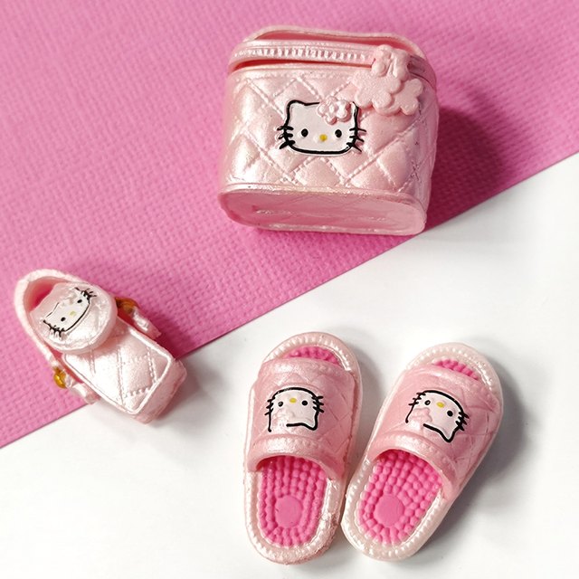 Motherland version PVCKitty slippers mobile phone cosmetic bag Plastic jewelry DIY materials food accessories handmade