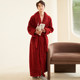 Double-sided thickened winter men's long nightgown robe with velvet