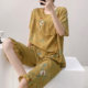 Summer new Chinese style cotton silk pajamas for women breathable short sleeves