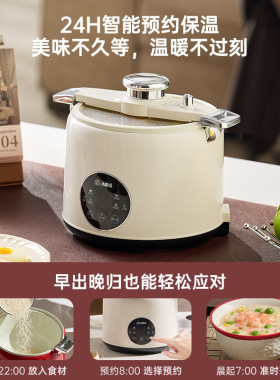 小南瓜电煮锅微压一体锅多功能免泄小型电炖锅煲汤炖肉煮饭粥火锅