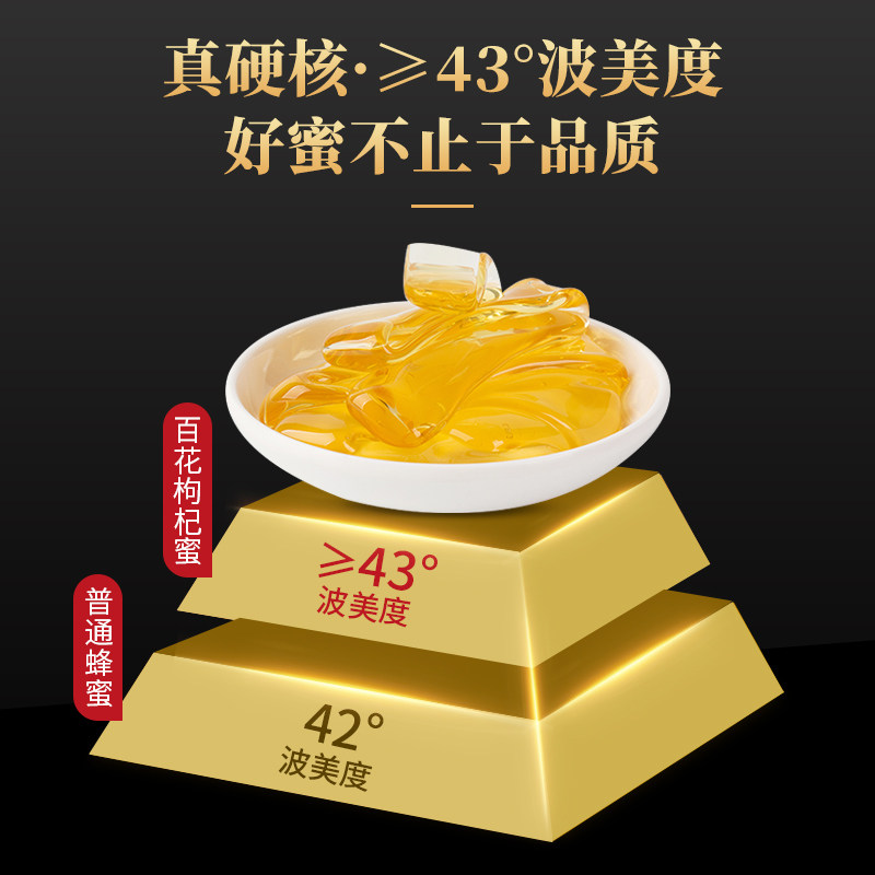 百花官方旗舰店中华老字号百花枸杞蜂蜜纯580g蜂蜜天然成熟蜂蜜1
