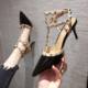 Internet celebrity thin heel rivet high heels pointed toe