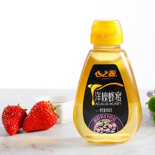 心之源纯正天然蜂蜜洋槐槐花峰蜜挤压小瓶便携装456g - 图1