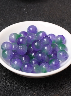 冰种紫绿玉髓散珠子DIY手工手链串珠编织手链项链女整包邮