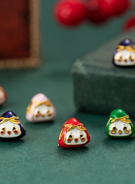 高档久不掉色沙金粽子端午粽宝宝手链手串串珠配珠古法金diy配件