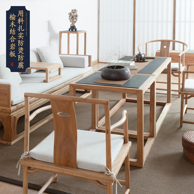 新中式罗汉床茶桌椅组合沙发茶桌一体茶台泡茶桌沙发办公室客厅配_虎窝淘