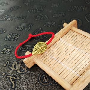 金刚结本命年红手绳脚链穿转运珠0.5mm极细项链绳金叶子编织定制