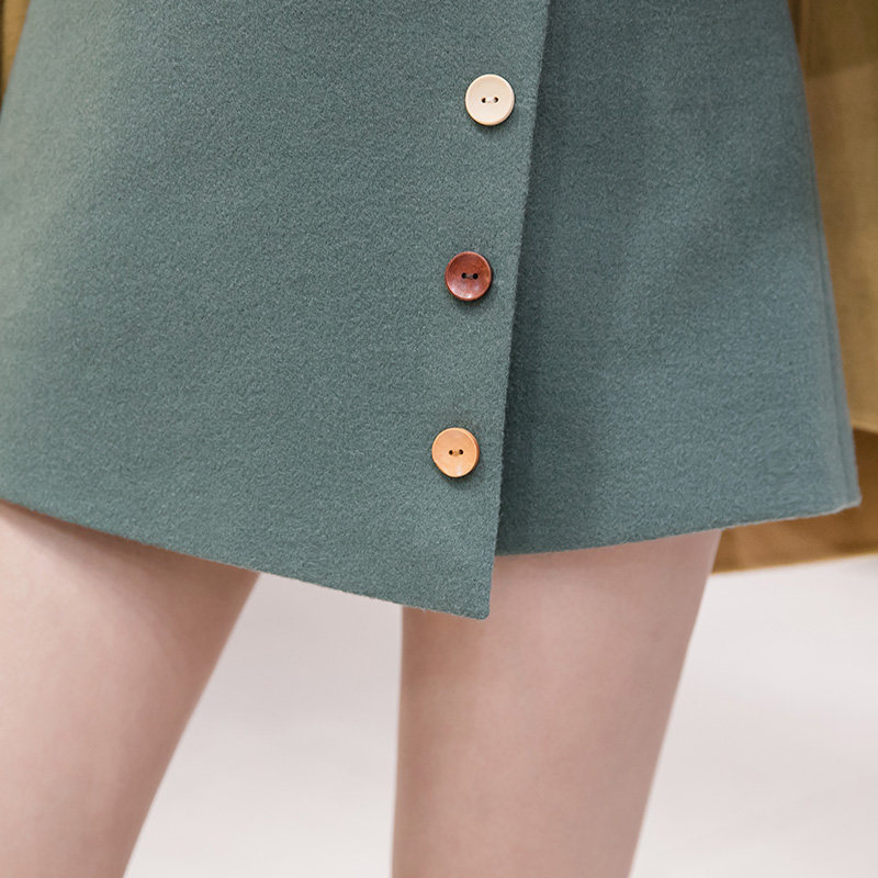 新款高腰毛呢秋冬宽松显瘦阔腿裤 离题服饰休闲裤