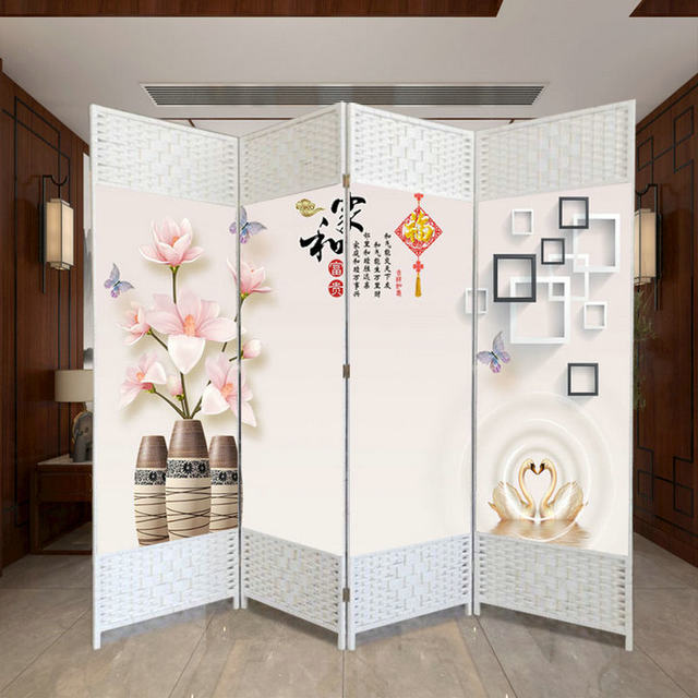 Chinese screen partition wall modern simple living room bedroom