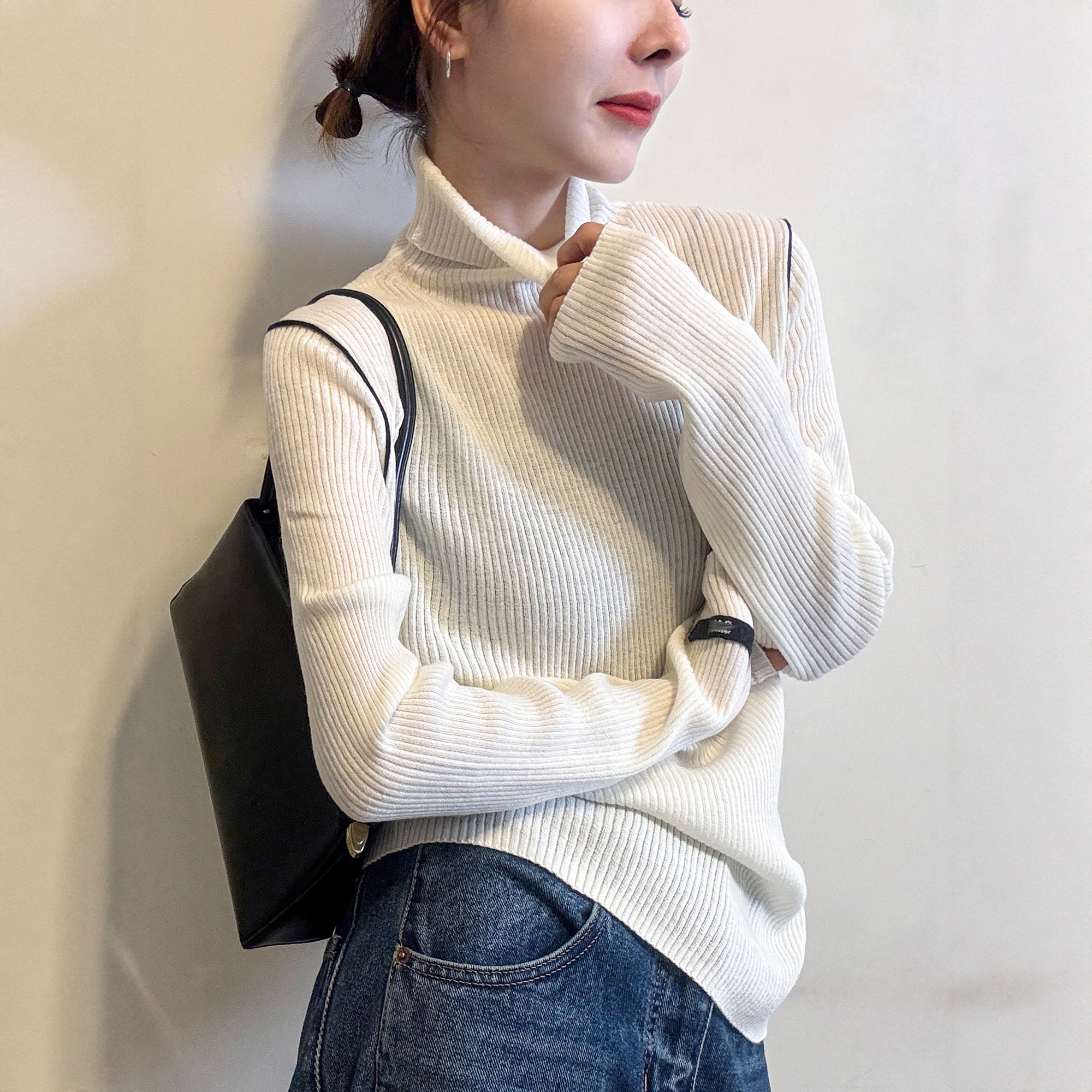 堆堆领贴标高领羊毛针织衫女欧洲站2025冬装新款欧货女装打底衫潮 - 图3