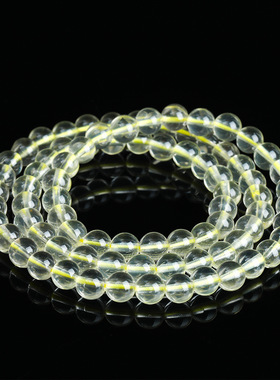 天然柠檬晶手链女高品7A简约清新明亮通透多圈叠戴招财黄水晶手串