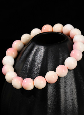天然女王贝粉色手链女单圈时尚简约小清新可爱淡雅粉红贝手串礼物