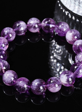 天然紫兔毛水晶手链女新品上市高品级贵气高级紫发晶手串招财礼物
