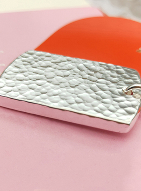 纯银无事牌手工定制锤纹刻字情侣