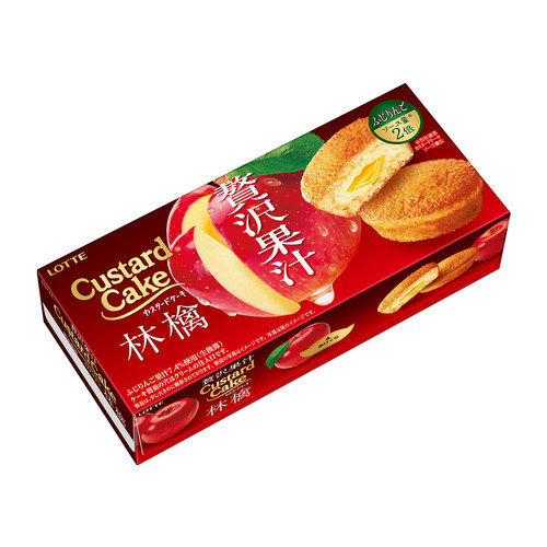 爆浆流心！日本乐天Lotte卡仕达苹果蛋糕双倍酱料富士果汁松软6枚 - 图3