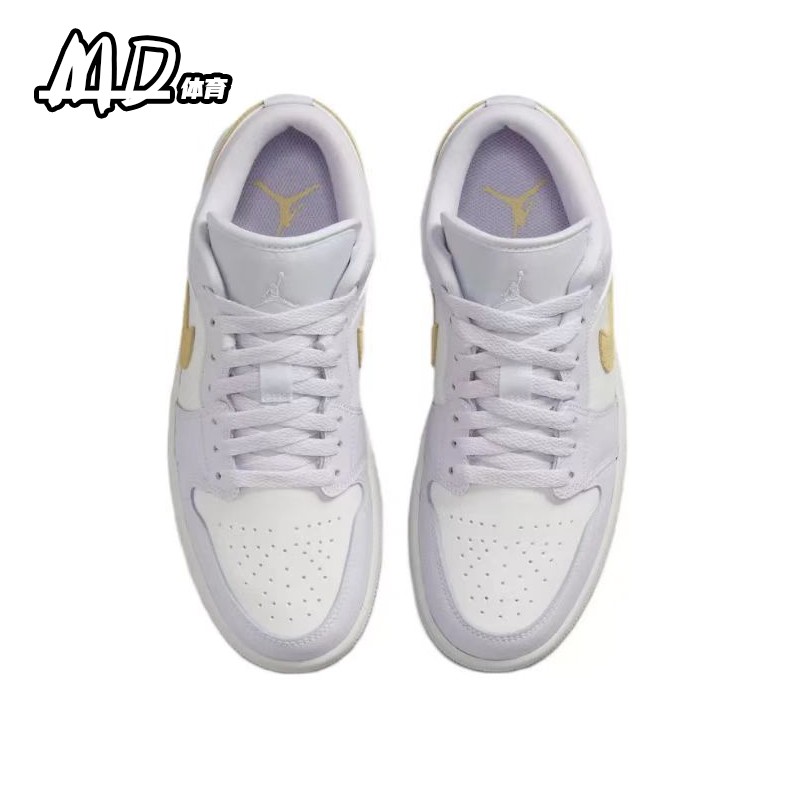 耐克NIKE AirJordan1 AJ1白紫男女款低帮休闲运动板鞋 DC0774-501-图0