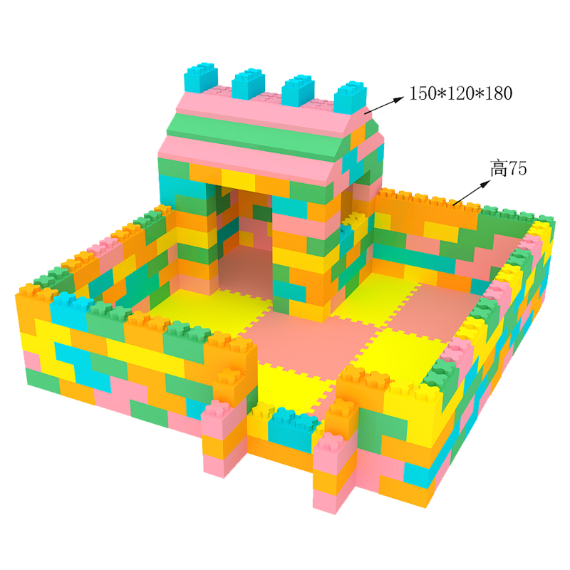 epp泡沫积木儿童乐园游乐场室内玩具城堡超大型块砖墙围栏淘气堡-图0