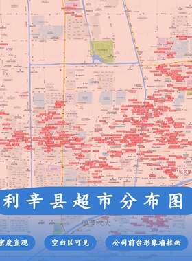 利辛县超市分布图 现代简约装饰画 办公室挂画 定制地图挂图
