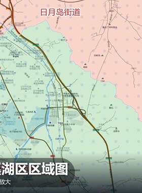 溪湖区区域图 现代简约装饰画 办公室挂画 定制地图挂图