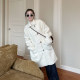 Jinsu clearance of 50% off for one year, white wool woolen coat for women, Korean loose small thickened woolen coat
