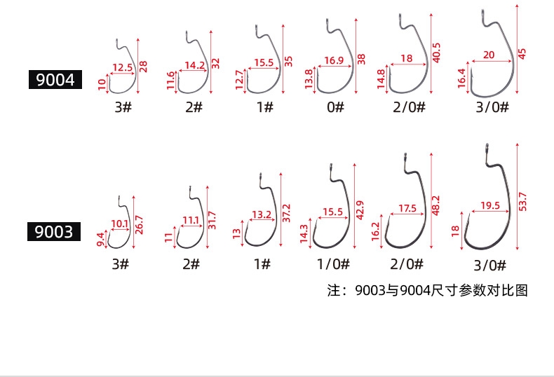 BKK路亚鱼钩曲柄钩宽腹有倒刺钩鳜鱼鲈鱼钩9004垂钓用品-图2