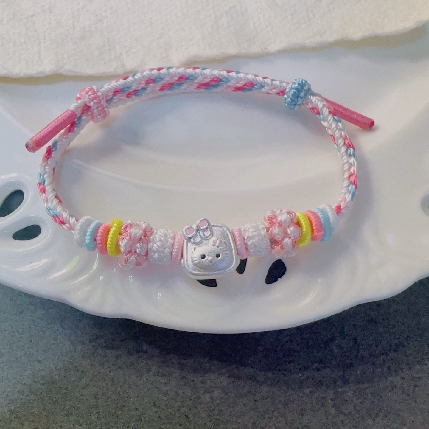 足银999 精工猫背书包转运珠配件纯银手工编织桃花手绳送女友礼物,淘宝优惠券,粉丝福利购,淘宝优惠卷