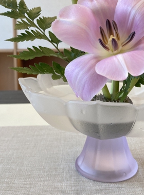 高颜值琉璃高足磨砂花盆