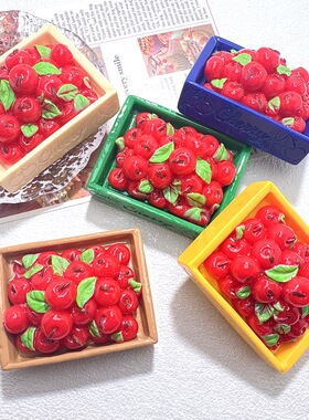 树脂仿真食玩苹果水果盘diy手工场景布置桌面摆件家居冰箱贴配件