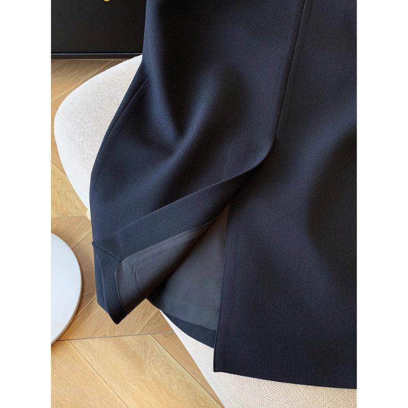 黑色半身裙女秋冬新款高腰开叉直筒裙毛呢高端轻奢中长款包臀裙子,淘宝优惠券,粉丝福利购,淘宝优惠卷