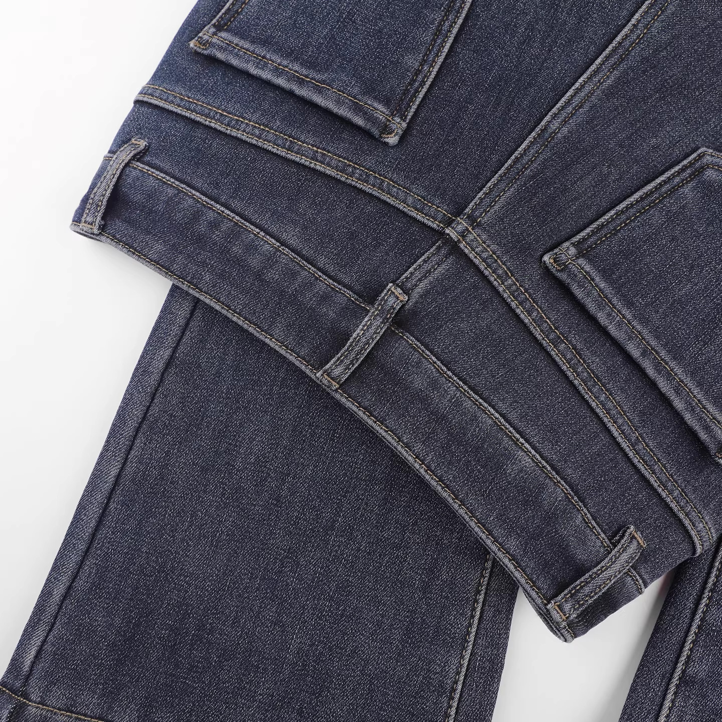 冬季加绒加厚牛仔微喇裤女2025新款时尚高腰显瘦喇叭裤窄版马蹄裤,淘宝优惠券,粉丝福利购,淘宝优惠卷